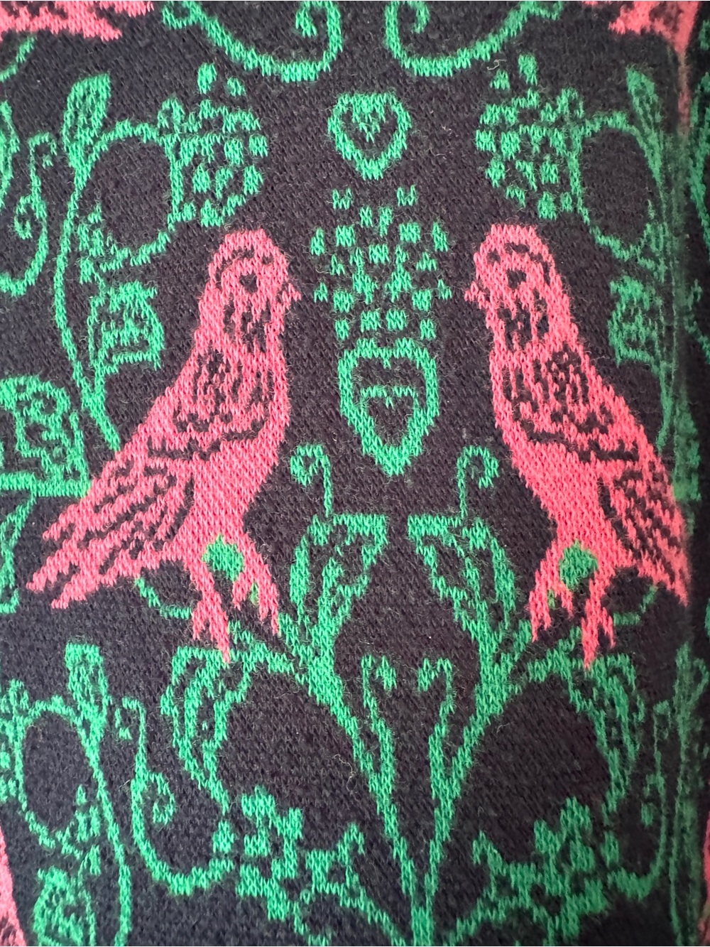 Boden Annie Jacquard Dress in Navy/Green/Pink Bird Motif - Picture 2 of 9